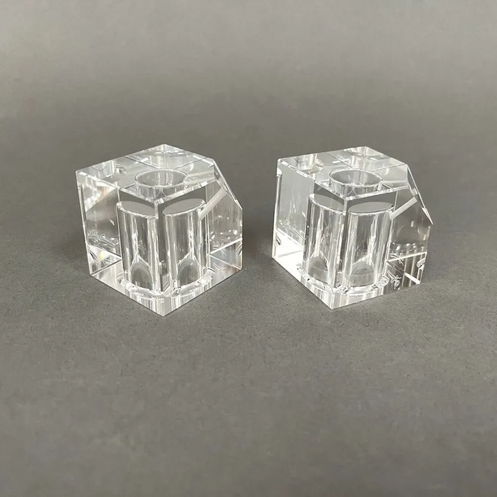 Oleg Cassini Salt and‎ Pepper Shakers Glass without stoppers